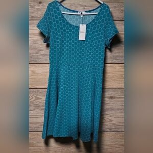 Leota Teal Patterned Top